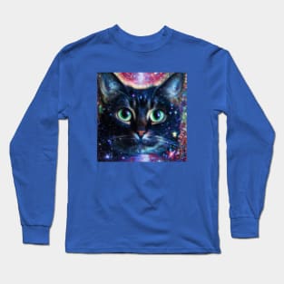 Space Cat Watches Over the Cats of the Galaxy Long Sleeve T-Shirt